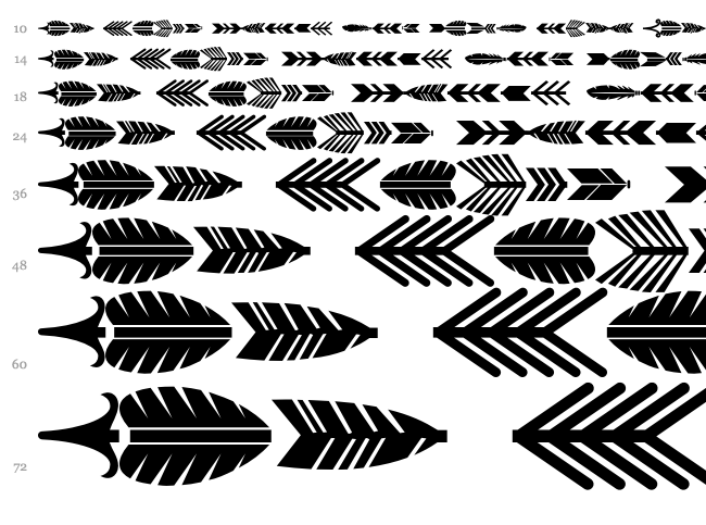 Arrow Crafter font waterfall